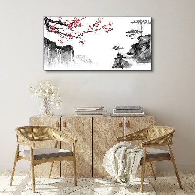 Tablou canvas Peisaje florale în stil japonez