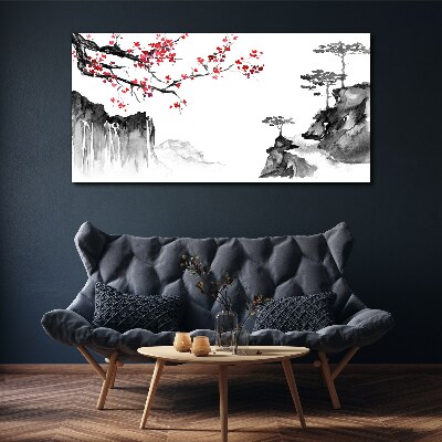 Tablou canvas Peisaje florale în stil japonez