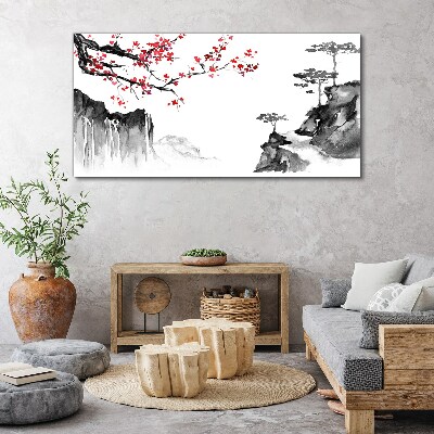 Tablou canvas Peisaje florale în stil japonez