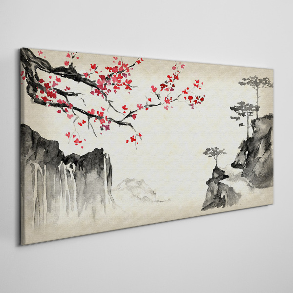 Tablou canvas Peisaj cu ramuri înflorite