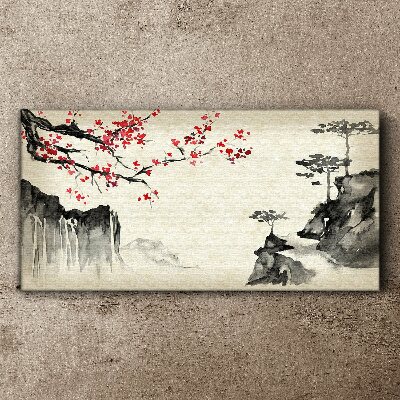 Tablou canvas Peisaj cu ramuri înflorite