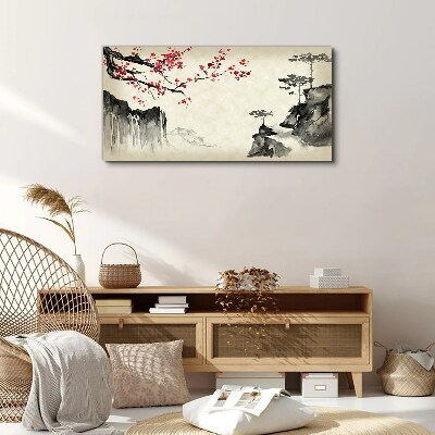 Tablou canvas Peisaj cu ramuri înflorite