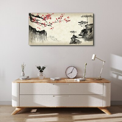Tablou canvas Peisaj cu ramuri înflorite