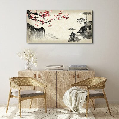 Tablou canvas Peisaj cu ramuri înflorite