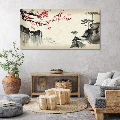 Tablou canvas Peisaj cu ramuri înflorite