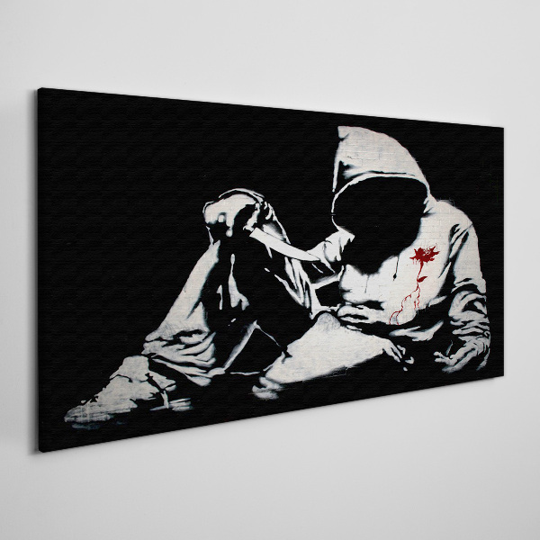 Tablou canvas Bărbat cu un cuțit Banksy