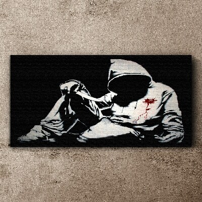 Tablou canvas Bărbat cu un cuțit Banksy