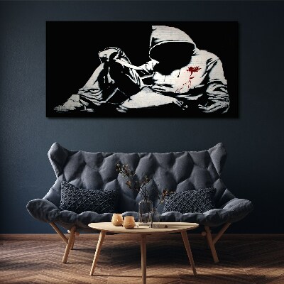 Tablou canvas Bărbat cu un cuțit Banksy