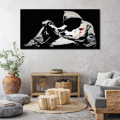 Tablou canvas Bărbat cu un cuțit Banksy