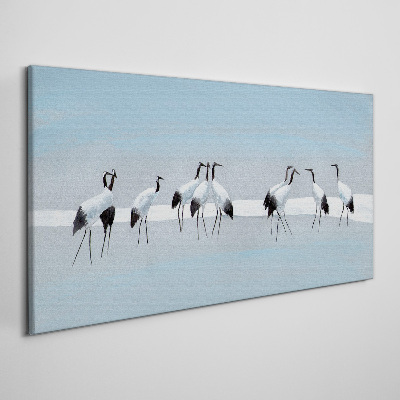 Tablou canvas Stoluri de macarale pe un fundal albastru