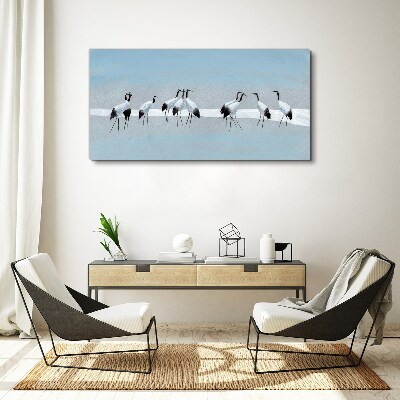 Tablou canvas Stoluri de macarale pe un fundal albastru