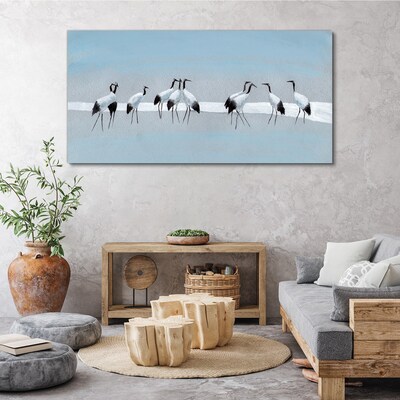 Tablou canvas Stoluri de macarale pe un fundal albastru