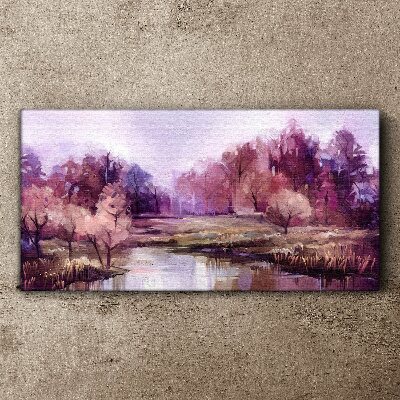 Tablou canvas Peisaj de primăvară în nuanțe de roz