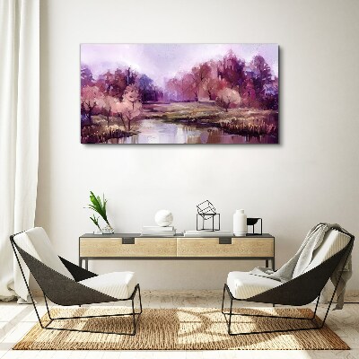 Tablou canvas Peisaj de primăvară în nuanțe de roz