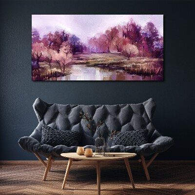 Tablou canvas Peisaj de primăvară în nuanțe de roz