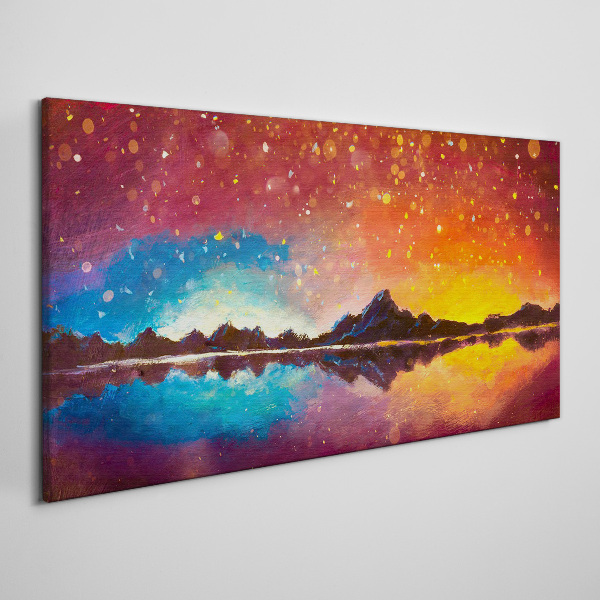 Tablou canvas Apus peste un lac de munte