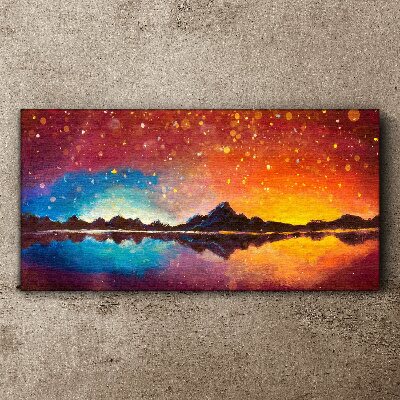 Tablou canvas Apus peste un lac de munte
