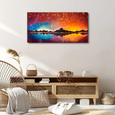 Tablou canvas Apus peste un lac de munte