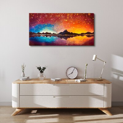 Tablou canvas Apus peste un lac de munte
