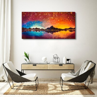 Tablou canvas Apus peste un lac de munte