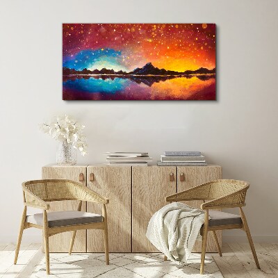 Tablou canvas Apus peste un lac de munte