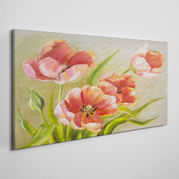 Tablou canvas Lalele de primăvară în nuanțe pastelate