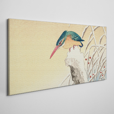 Tablou canvas O pasăre împotriva unui peisaj delicat