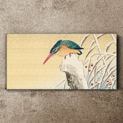 Tablou canvas O pasăre împotriva unui peisaj delicat