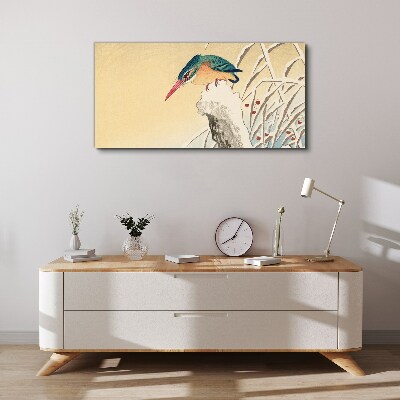 Tablou canvas O pasăre împotriva unui peisaj delicat