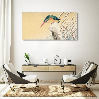 Tablou canvas O pasăre împotriva unui peisaj delicat