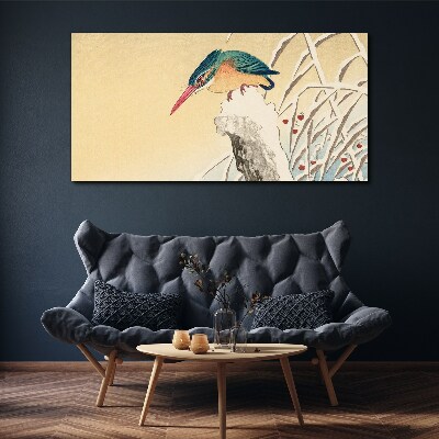 Tablou canvas O pasăre împotriva unui peisaj delicat