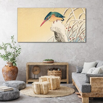 Tablou canvas O pasăre împotriva unui peisaj delicat