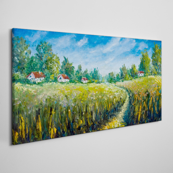 Tablou canvas Peisaje de vară cu case de țară