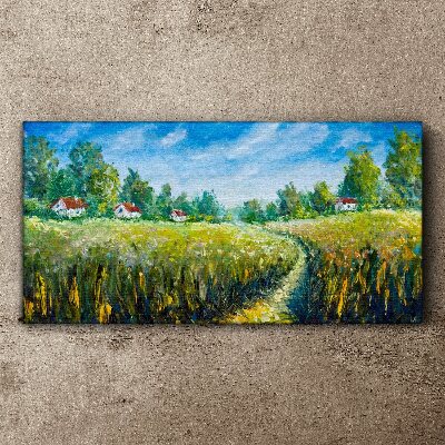 Tablou canvas Peisaje de vară cu case de țară