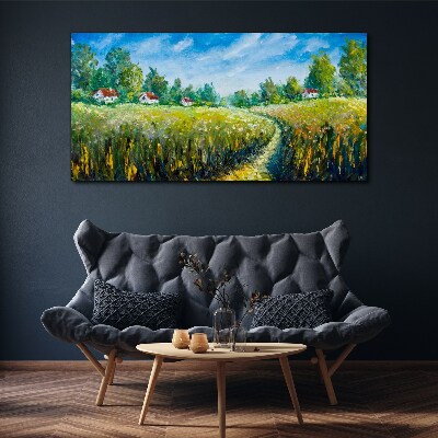 Tablou canvas Peisaje de vară cu case de țară
