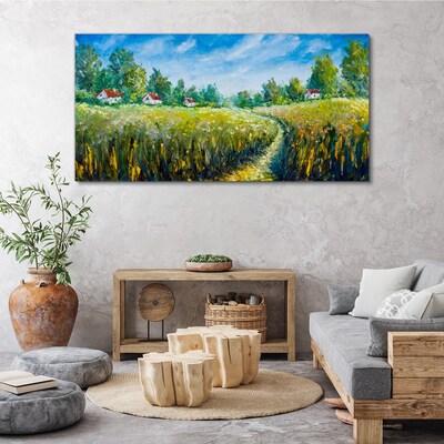 Tablou canvas Peisaje de vară cu case de țară