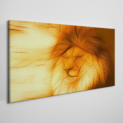 Tablou canvas Leul de aur în formă abstractă