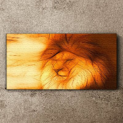 Tablou canvas Leul de aur în formă abstractă