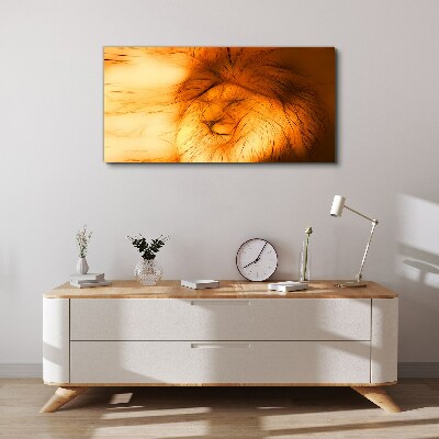 Tablou canvas Leul de aur în formă abstractă