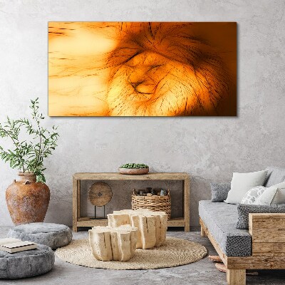 Tablou canvas Leul de aur în formă abstractă