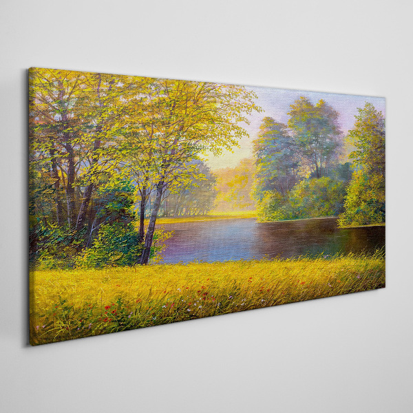 Tablou canvas Toamnă de aur pe râu