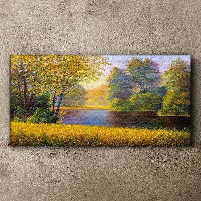 Tablou canvas Toamnă de aur pe râu