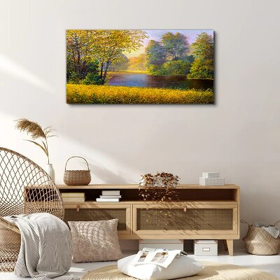 Tablou canvas Toamnă de aur pe râu