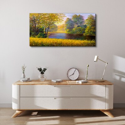 Tablou canvas Toamnă de aur pe râu