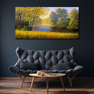 Tablou canvas Toamnă de aur pe râu