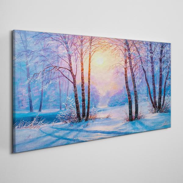 Tablou canvas Dimineața de iarnă în pădure