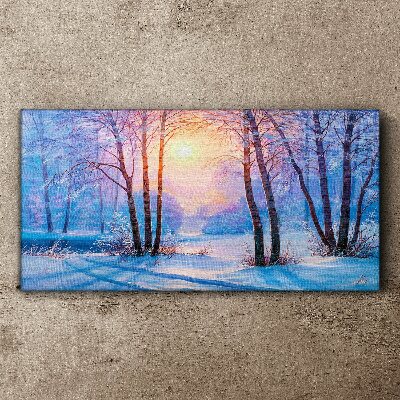 Tablou canvas Dimineața de iarnă în pădure