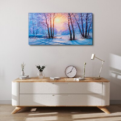 Tablou canvas Dimineața de iarnă în pădure