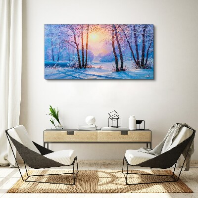 Tablou canvas Dimineața de iarnă în pădure