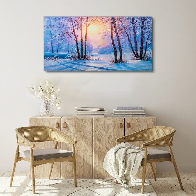 Tablou canvas Dimineața de iarnă în pădure